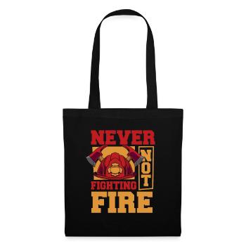 Feuerwehrmann - Stoffbeutel - Schwarz - Vorne
