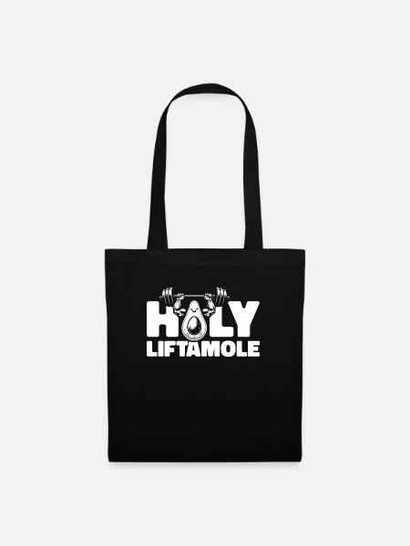 Powerlifting Powerlifter Avocado Holy Liftamole - Stoffbeutel - Schwarz