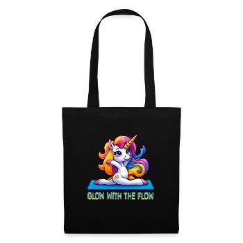 Glow With The Flow Unicorn Yoga - Stoffbeutel - Schwarz - Vorne