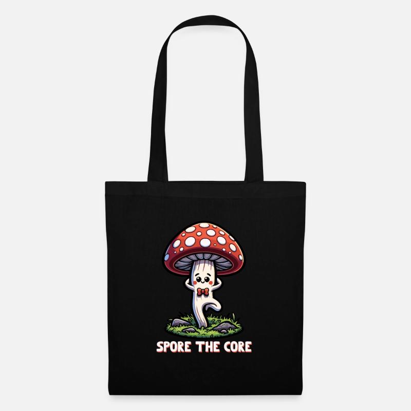 Spore the Core - Mushroom Yoga - Stoffbeutel - Schwarz