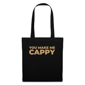 Capybara Wasserschwein Dont Worry Be Cappy - Stoffbeutel - Schwarz - Vorne