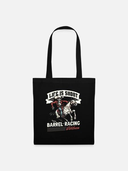 Fassrennen Westernreiten Barrel Racing - Stoffbeutel - Schwarz