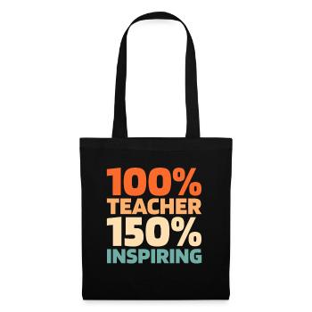 Enseignante pédagogue - Sac en tissu - noir - Devant