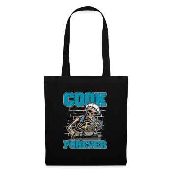 Chef Cuisinier Squelette - Sac en tissu - noir - Devant