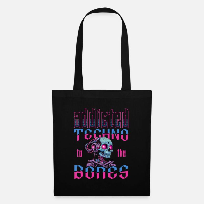Techno Raver - Stoffbeutel - Schwarz