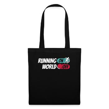 Läufer Jogger Runner Laufen Running On World Off - Sac en tissu - noir - Devant