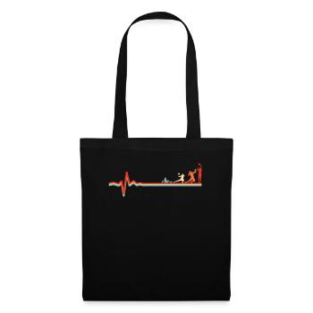 Volleyball Volleyball Player Ekg Heartbeat - Tote Bag - black - Front