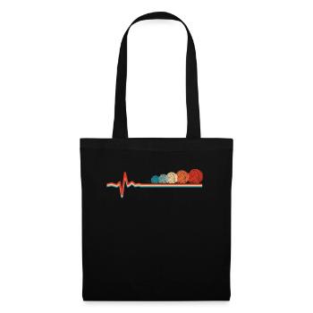 Tricot ECG Heartbeat - Sac en tissu - noir - Devant