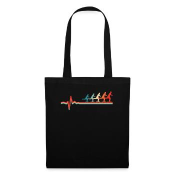 Skateboard Skater Ekg Heartbeat - Sac en tissu - noir - Devant