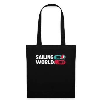 Sailing Sailor Sailboat Sailing On World Off - Tote Bag - black - Front