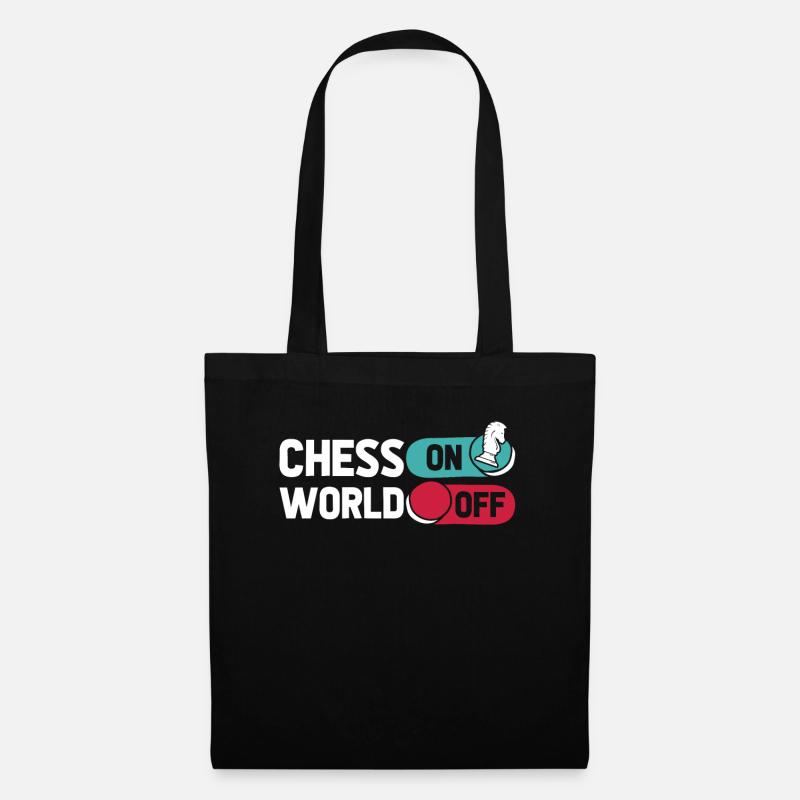 Schach Chess On World Off - Stoffbeutel - Schwarz