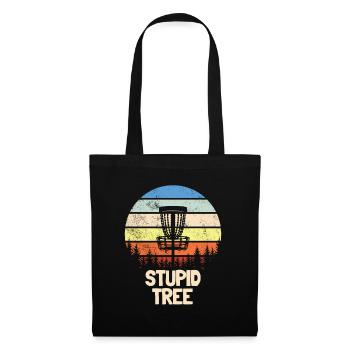 Dummer Baum-Discgolf-Retro lustiger Discgolf-Spiel - Stoffbeutel - Schwarz - Vorne