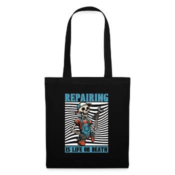 Squelette de mécanicien automobile - Sac en tissu - noir - Devant