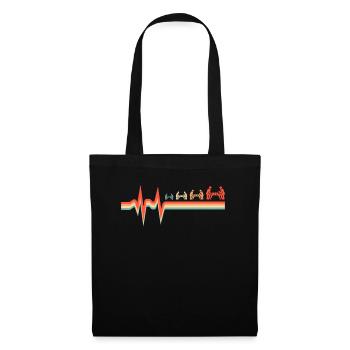 Baby-foot Ekg Heartbeat - Sac en tissu - noir - Devant