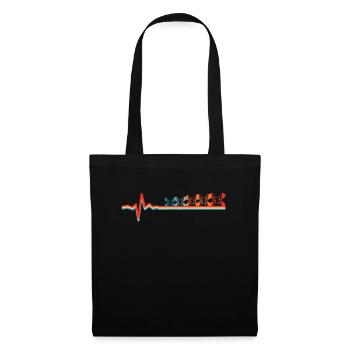 Snowboard Snowboarder Ekg Heartbeat - Sac en tissu - noir - Devant