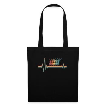 Badminton Federball Ekg Heartbeat - Tote Bag - black - Front