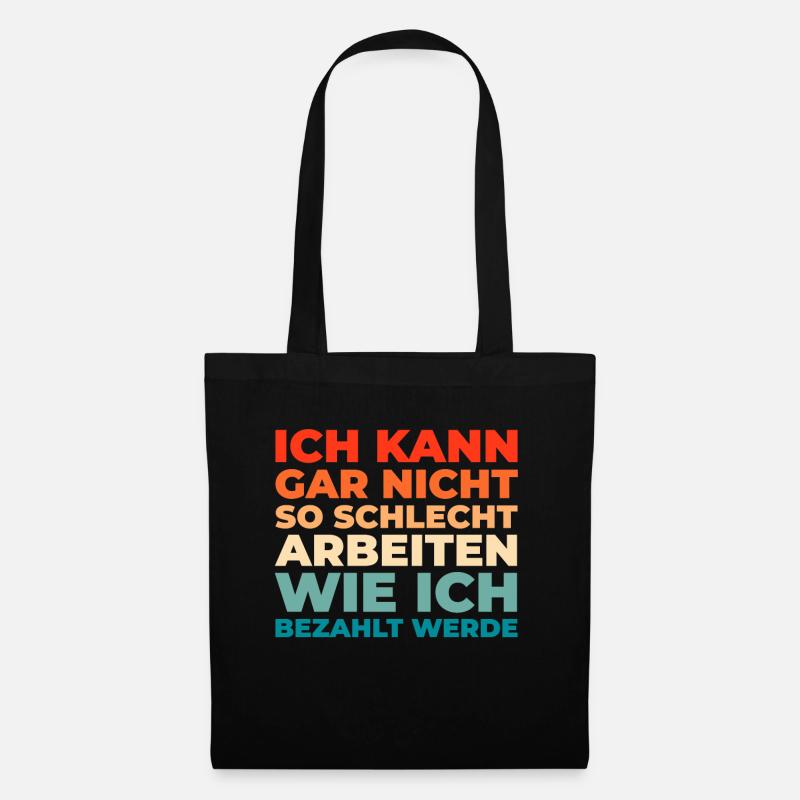 Schwarzer Humor Witzig Arbeiten Lustige Sprche - Stoffbeutel - Schwarz