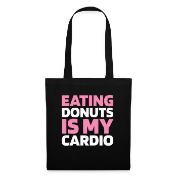 Donut Funny Cardio Quote - Stoffbeutel - Schwarz - Vorne
