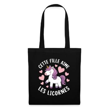Just a Girl Who Loves Unicorns Funny Gift - Tote Bag - black - Front