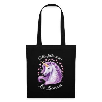 Just a Girl Who Loves Unicorns Funny Gift - Tote Bag - black - Front
