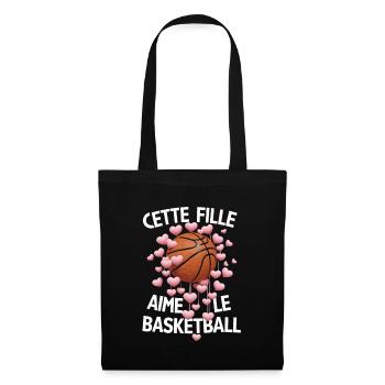 Nur ein Mädchen, das Basketball liebt Geschenk - Stoffbeutel - Schwarz - Vorne