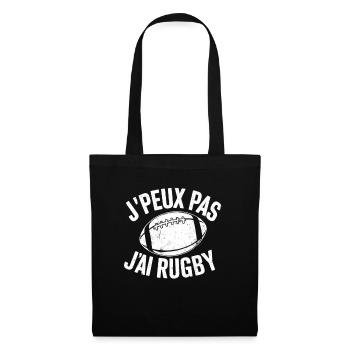 Rugby Humor I Can't I Have Rugby - Funny Gift - Tote Bag - black - Front