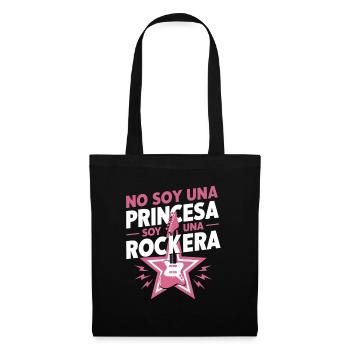 Je ne suis pas une princesse, je suis une rockeuse - Sac en tissu - noir - Devant
