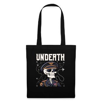 Airplane Pilot Skeleton Undeath - Tote Bag - black - Front