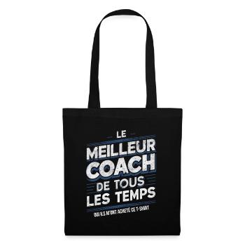 Bester Sporttrainer Geschenk Humor Coach - Stoffbeutel - Schwarz - Vorne