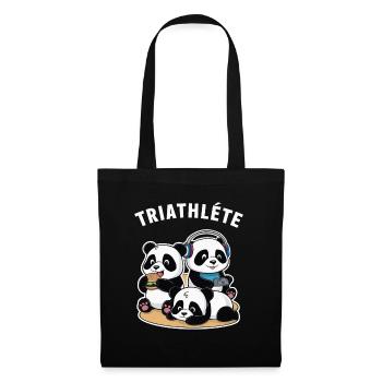 Triathlete Gaming Humor Panda Geek Gift Idea - Tote Bag - black - Front