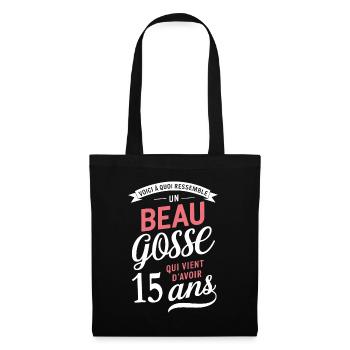 A Handsome 15 Year Old Funny Birthday Gift - Tote Bag - black - Front