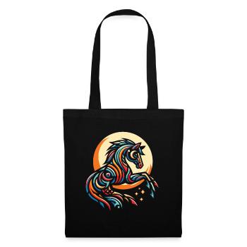 Pferd Reitsport Moon Phases - Stoffbeutel - Schwarz - Vorne