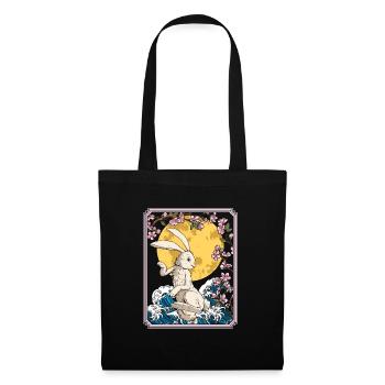 Bunny Rabbit Japan Cherry Blossom Moon - Tote Bag - black - Front