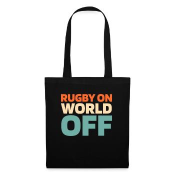 Rugby Rugby On World Off - Stoffbeutel - Schwarz - Vorne