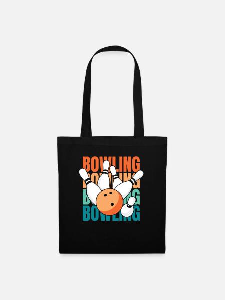Bowling Bowlen Bowler - Stoffbeutel - Schwarz