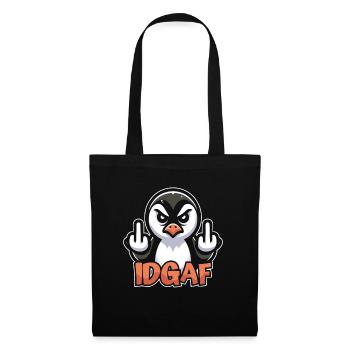 Pinguin Es Ist Mir Scheißegal Idgaf - Stoffbeutel - Schwarz - Vorne