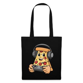 Gamer Gaming Pizza Gaming Controller - Stoffbeutel - Schwarz - Vorne