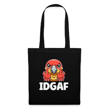 Papagei Idgaf - Stoffbeutel - Schwarz - Vorne