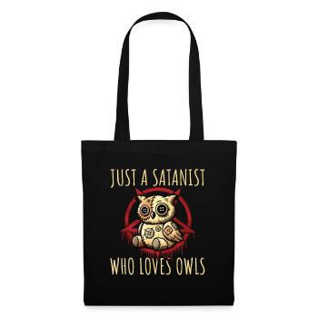 Just A Satanist Who Loves Owls Heavy Metal Fun - Tote Bag - black - Front
