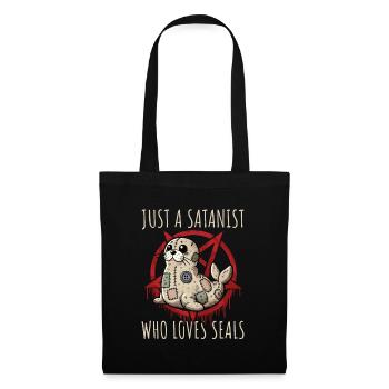 Just A Satanist Who Loves Seals Heavy Metal Fun - Tote Bag - black - Front