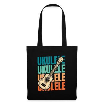 Ukulélé - Sac en tissu - noir - Devant