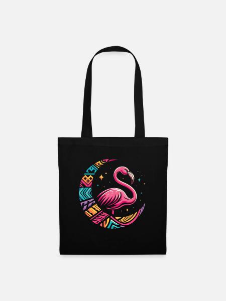 Flamingo Stammes Moon - Stoffbeutel - Schwarz