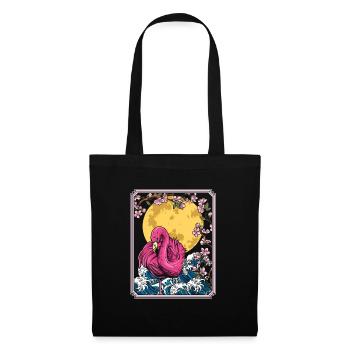 Flamingo Japan Cherry Blossom Moon - Stoffbeutel - Schwarz - Vorne