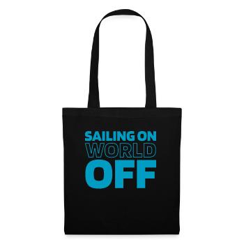 Sailing Sailor Sailboat Sailing On World Off - Tote Bag - black - Front