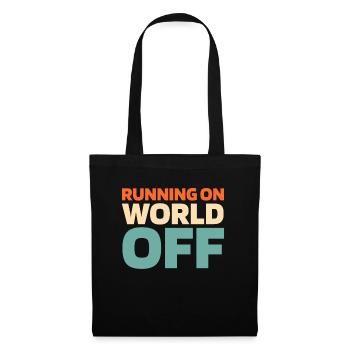 Läufer Jogger Runner Laufen Running On World Off - Sac en tissu - noir - Devant