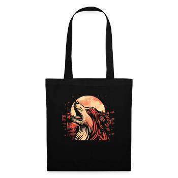 Australian Shepherd Moon Howling - Stoffbeutel - Schwarz - Vorne