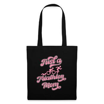 Triathlon Triathlet Just A Triathlon Mom - Stoffbeutel - Schwarz - Vorne