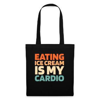 Eiscreme Funny Cardio Quote - Stoffbeutel - Schwarz - Vorne