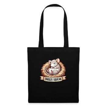 Snooze Squeak Funny Sleepy Animal Design - Tote Bag - black - Front