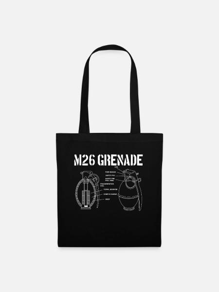 M26-Granate-Schema Grenadier M26-Granate - Stoffbeutel - Schwarz
